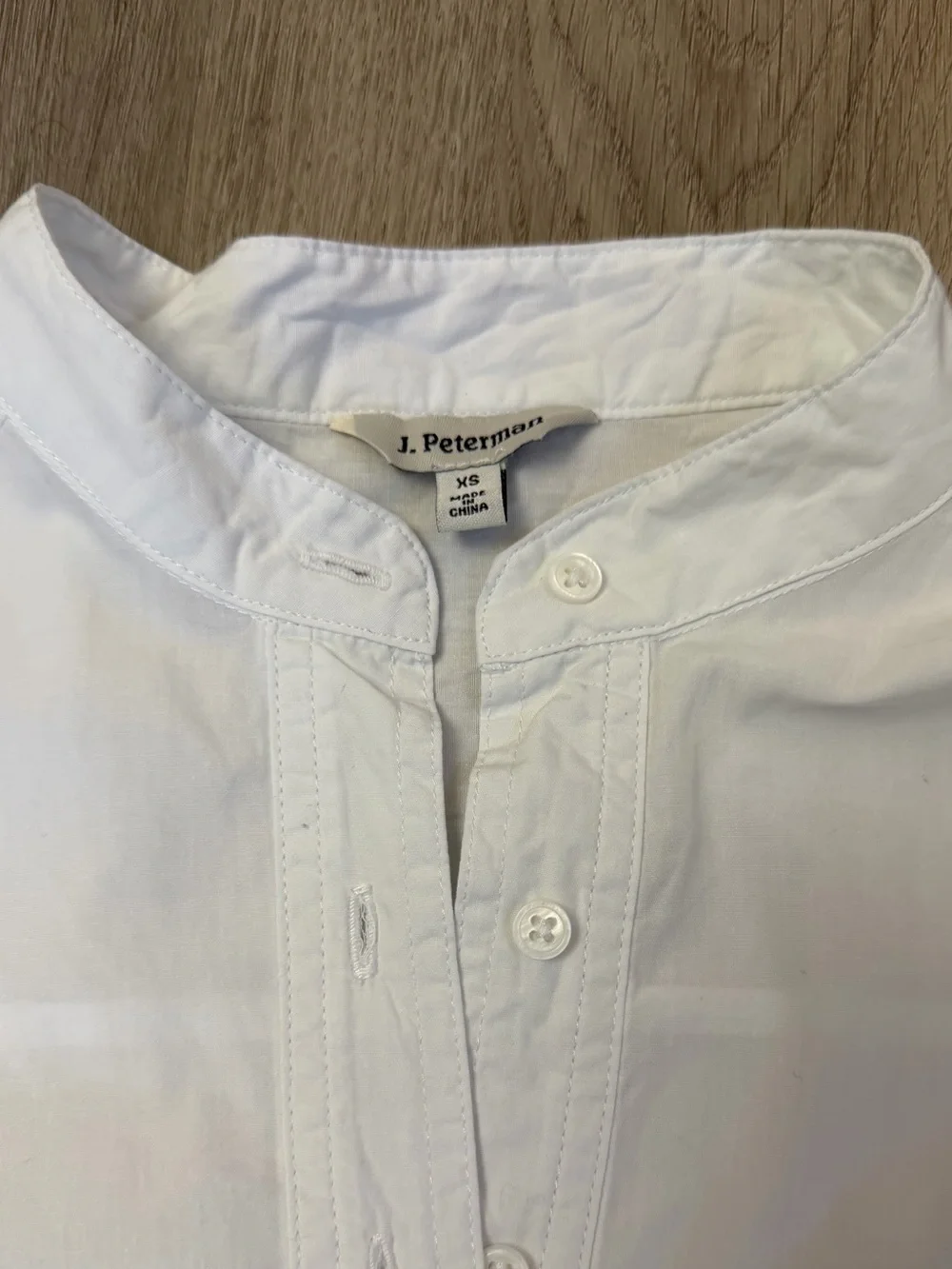 J. Peterman White Mandarin-Collar Tunic Nightshirt - Picture 5 of 8